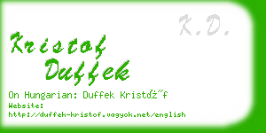 kristof duffek business card